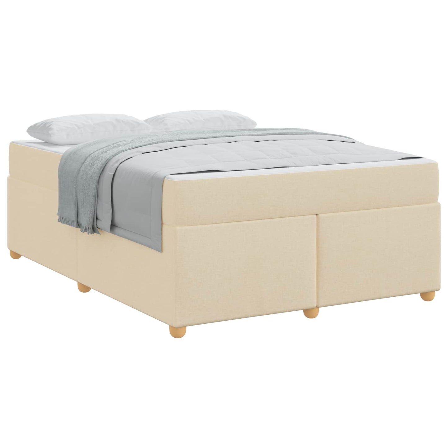 vidaXL Σκελετός Κρεβατιού με στρώμα Κρεμ 140 x 200 cm ύφασμα