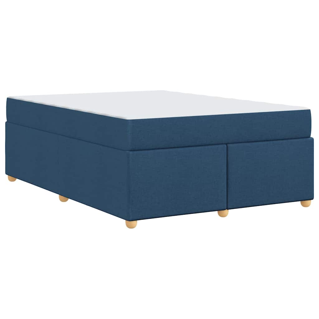 vidaXL Σκελετός Κρεβατιού με στρώμα Μπλε 140 x 200 cm ύφασμα