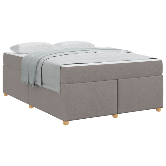 vidaXL Σκελετός Κρεβατιού με στρώμα Taupe 160 x 200 cm ύφασμα