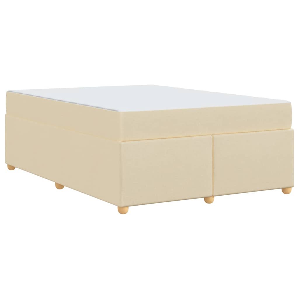 vidaXL Σκελετός Κρεβατιού με στρώμα Κρεμ 160 x 200 cm ύφασμα
