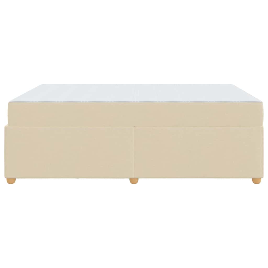 vidaXL Σκελετός Κρεβατιού με στρώμα Κρεμ 160 x 200 cm ύφασμα