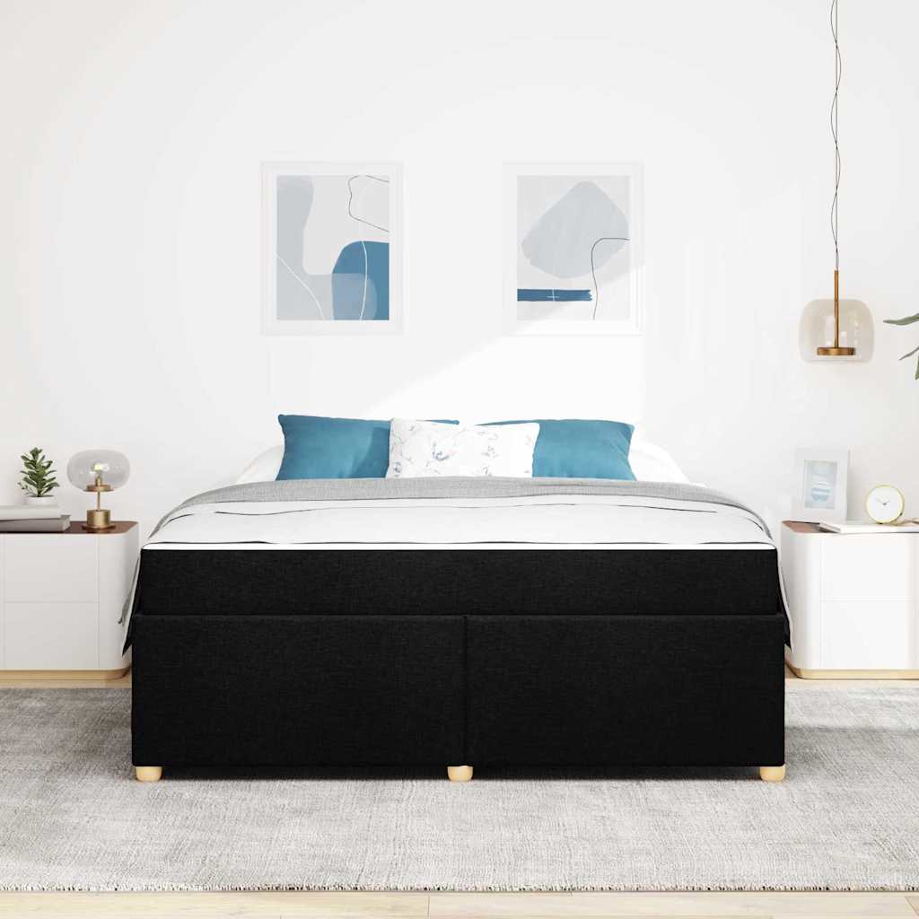 vidaXL Σκελετός Κρεβατιού με στρώμα Μαύρο 180 x 200 cm ύφασμα