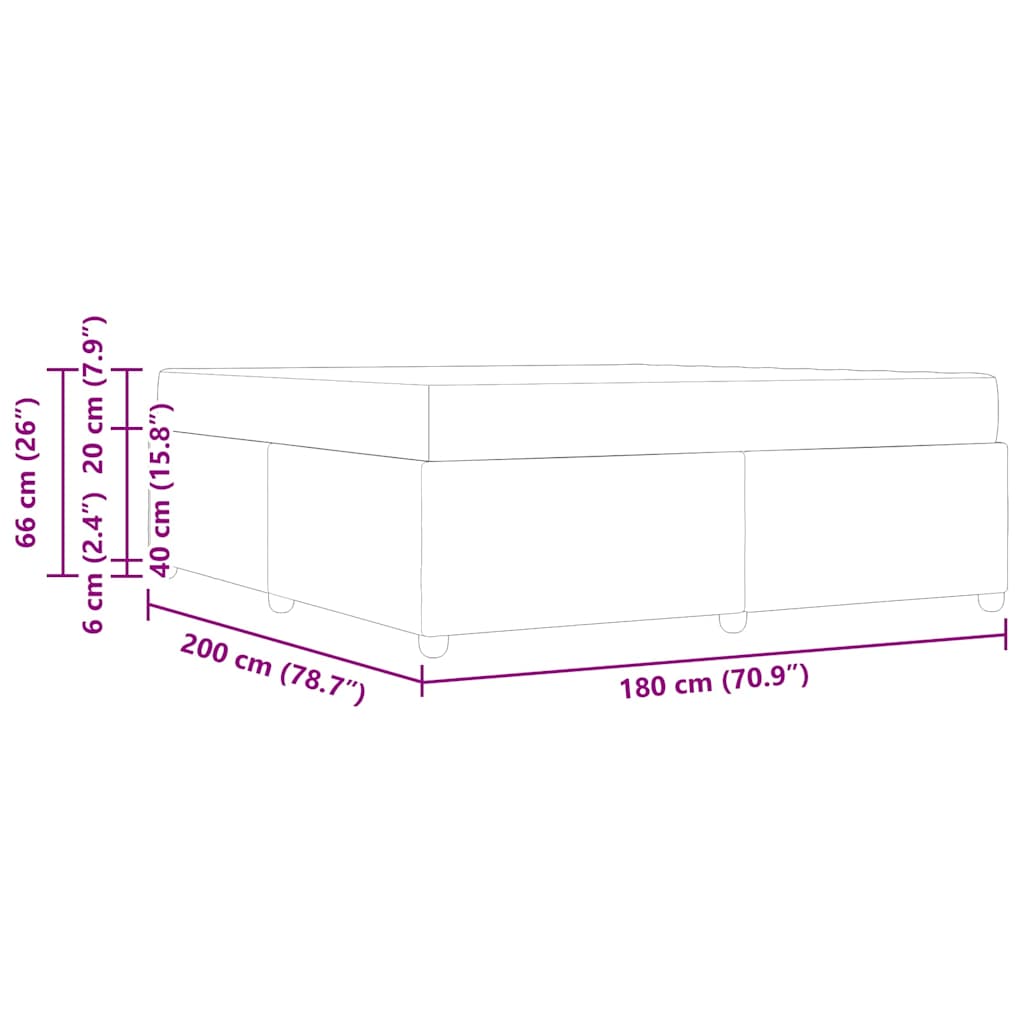 vidaXL Σκελετός Κρεβατιού με στρώμα Μαύρο 180 x 200 cm ύφασμα