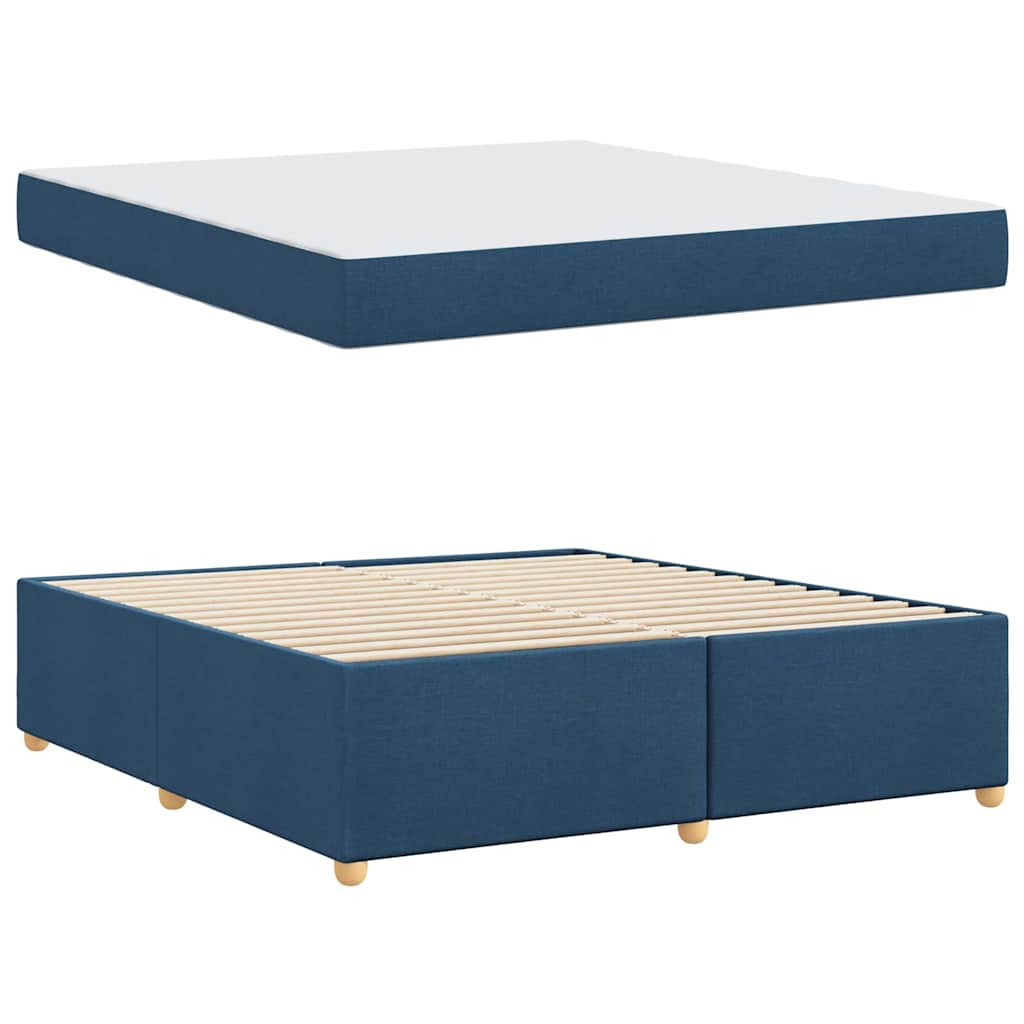 vidaXL Σκελετός Κρεβατιού με στρώμα Μπλε 180 x 200 cm ύφασμα