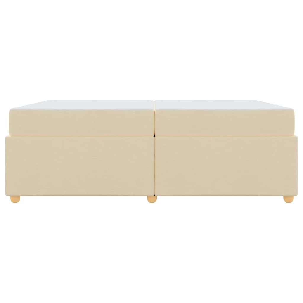 vidaXL Σκελετός Κρεβατιού με στρώμα Κρεμ 200 x 200 cm ύφασμα