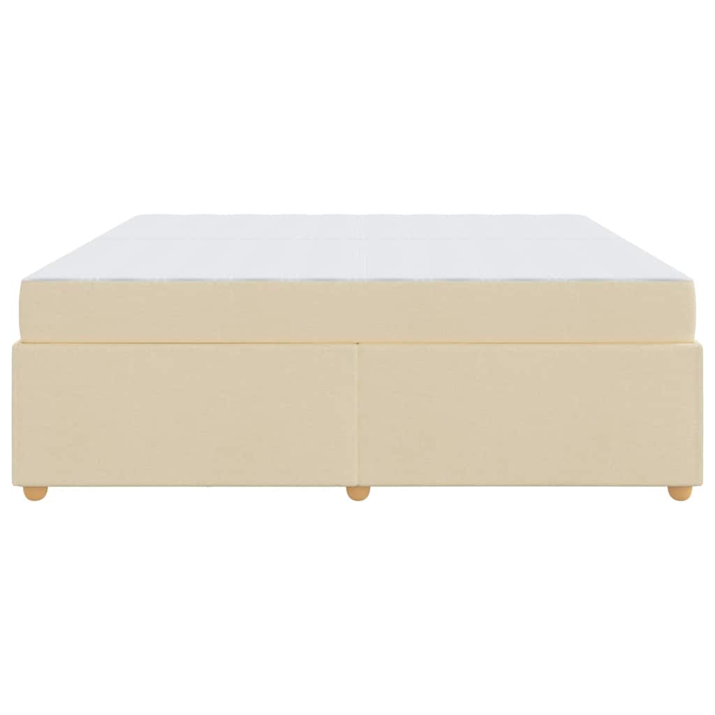 vidaXL Σκελετός Κρεβατιού με στρώμα Κρεμ 200 x 200 cm ύφασμα