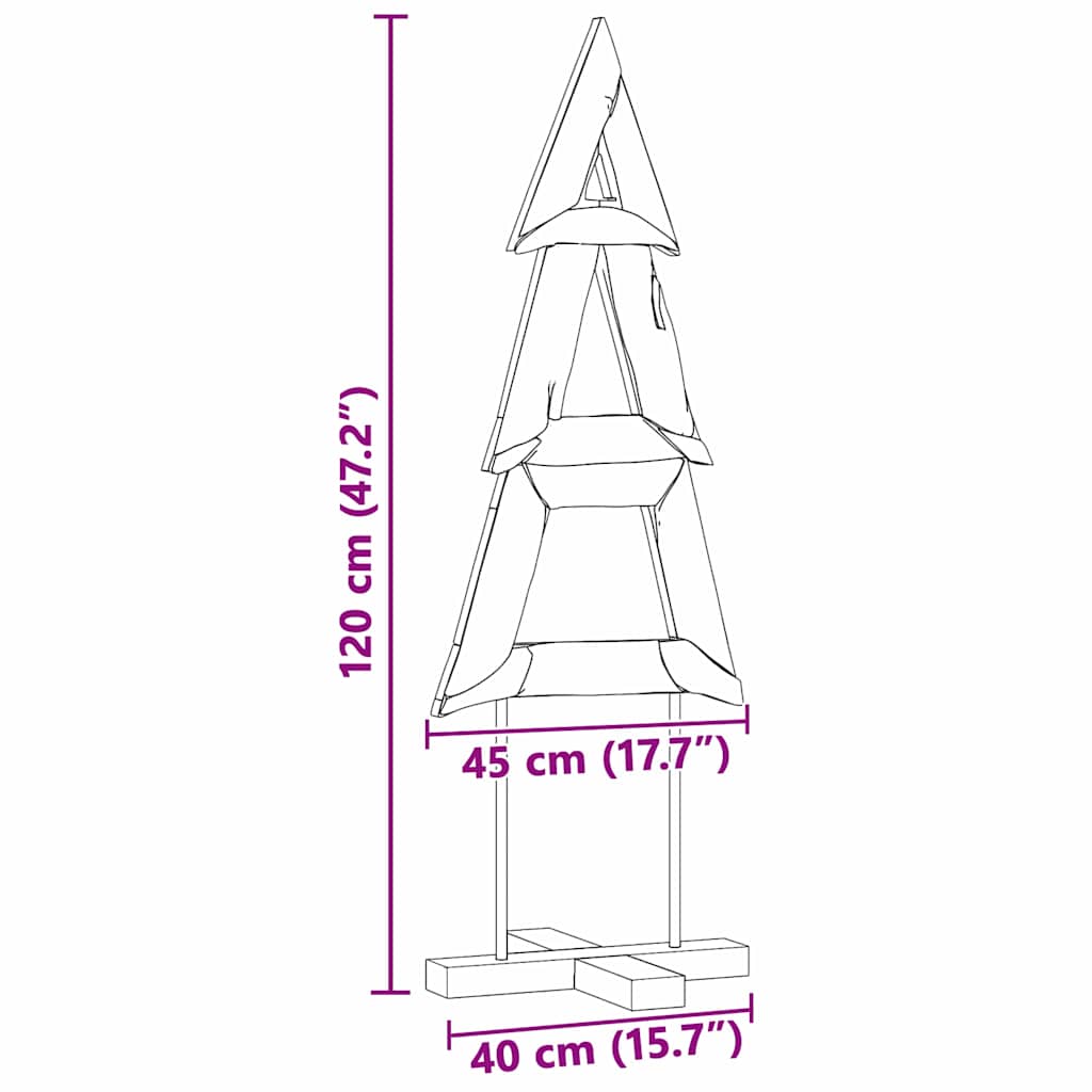 vidaXL Χριστουγεννιάτικο Δέντρο με βάση Καφέ 120 cm Μασίφ ξύλο teak