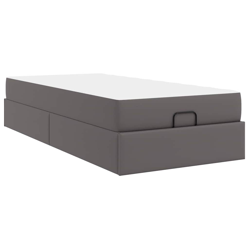 vidaXL Σκελετός κρεβατιού με στρώμα Άλλο 2 pcs Γκρι PVC