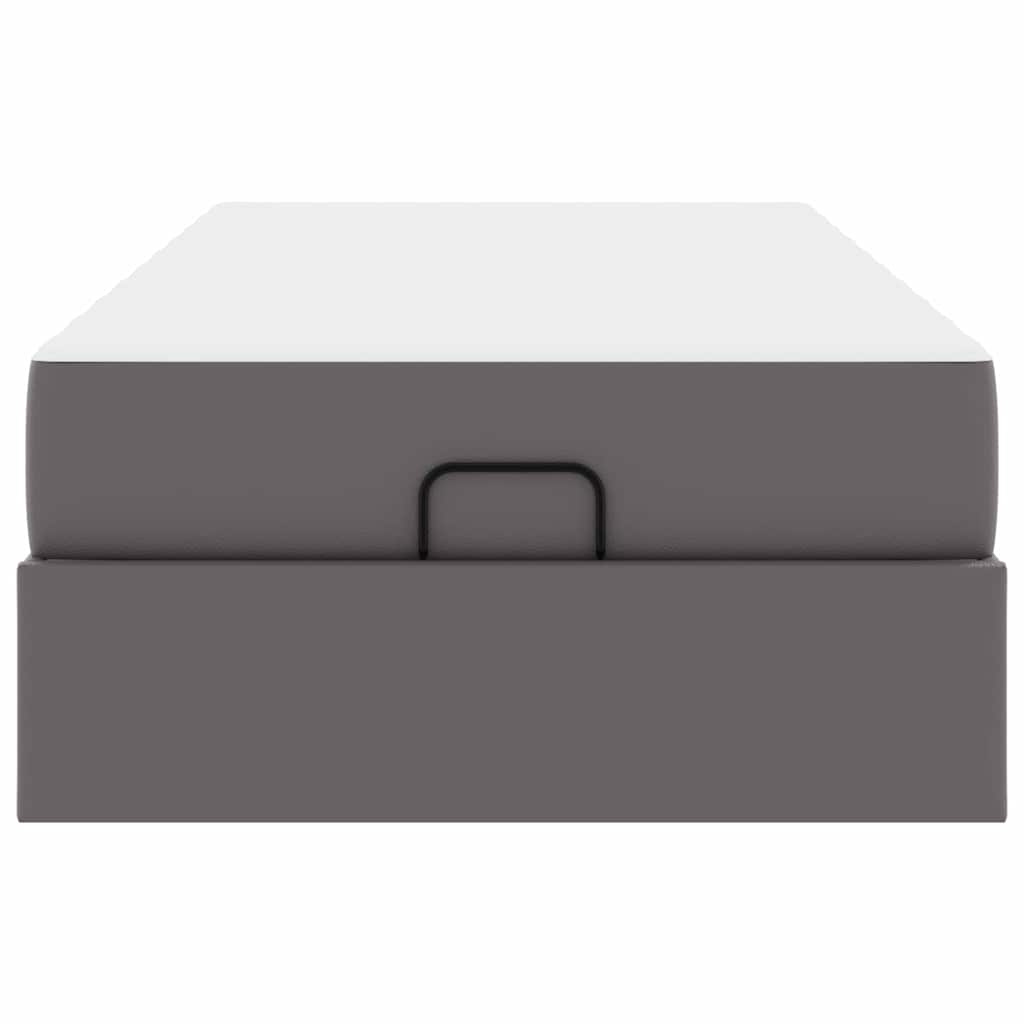 vidaXL Σκελετός κρεβατιού με στρώμα Άλλο 2 pcs Γκρι PVC