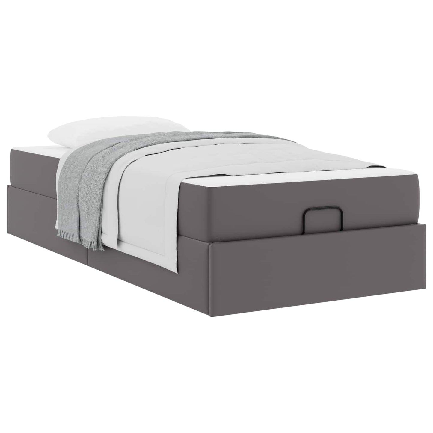 vidaXL Σκελετός κρεβατιού με στρώμα Άλλο 2 pcs Γκρι PVC