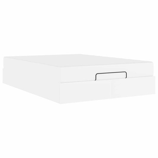 vidaXL Σκελετός κρεβατιού με στρώμα Άλλο 2 pcs Λευκό PVC