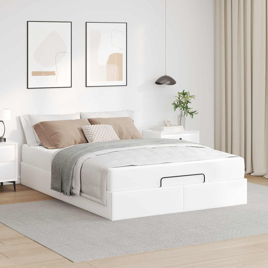 vidaXL Σκελετός κρεβατιού με στρώμα Άλλο 2 pcs Λευκό PVC