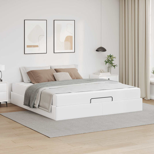 vidaXL Σκελετός κρεβατιού με στρώμα Άλλο 2 pcs Λευκό PVC