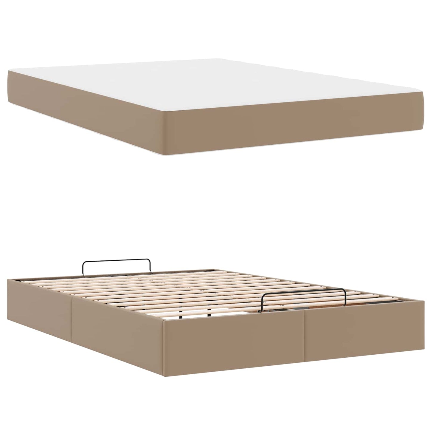 vidaXL Σκελετός κρεβατιού με στρώμα Άλλο 2 pcs Ώχρα PVC