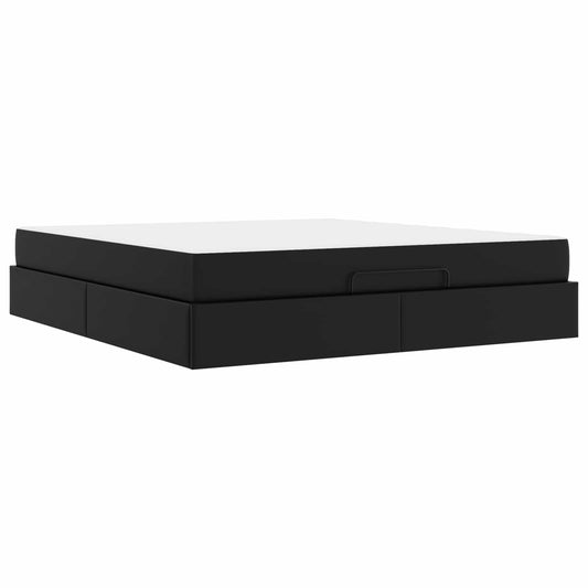 vidaXL Σκελετός κρεβατιού με στρώμα Άλλο 2 pcs Μαύρο PVC