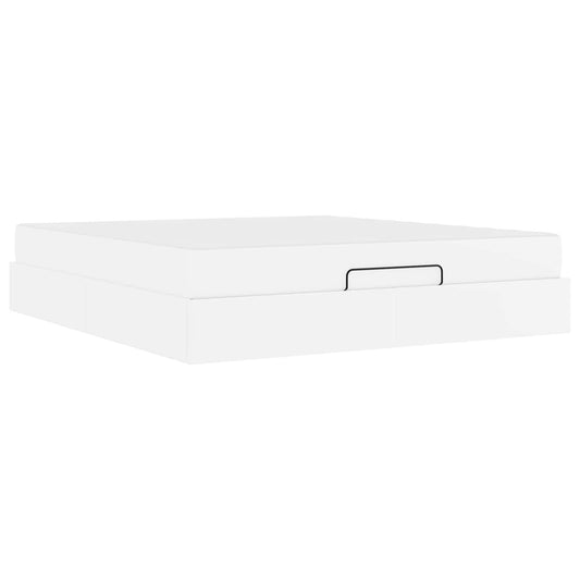 vidaXL Σκελετός κρεβατιού με στρώμα Άλλο 2 pcs Λευκό PVC