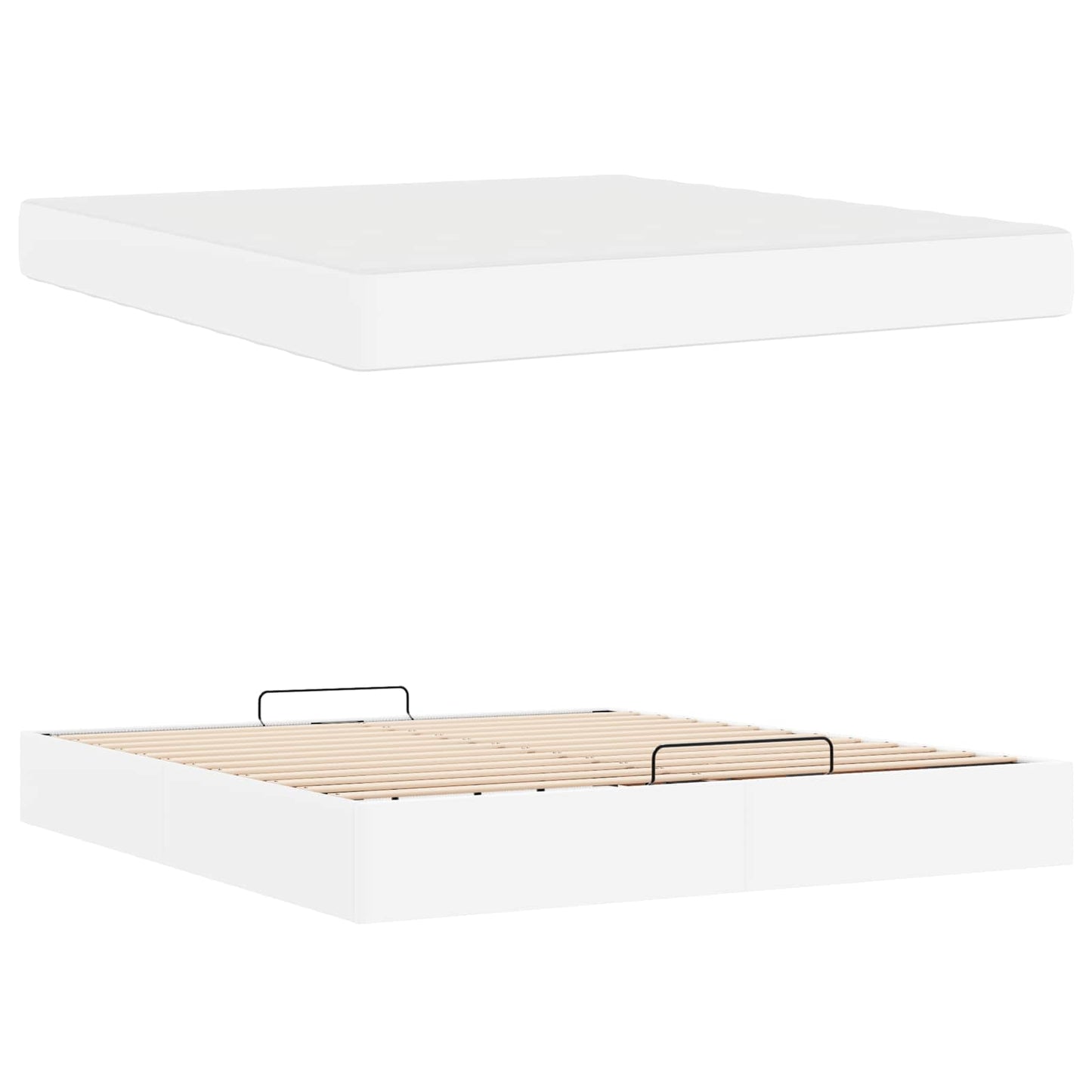 vidaXL Σκελετός κρεβατιού με στρώμα Άλλο 2 pcs Λευκό PVC