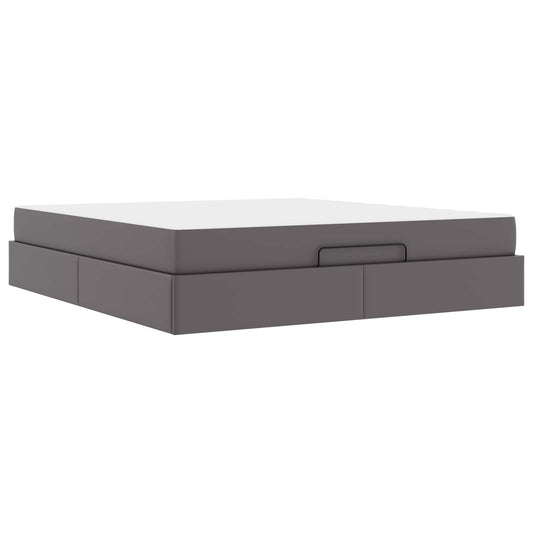 vidaXL Σκελετός κρεβατιού με στρώμα Άλλο 2 pcs Γκρι PVC
