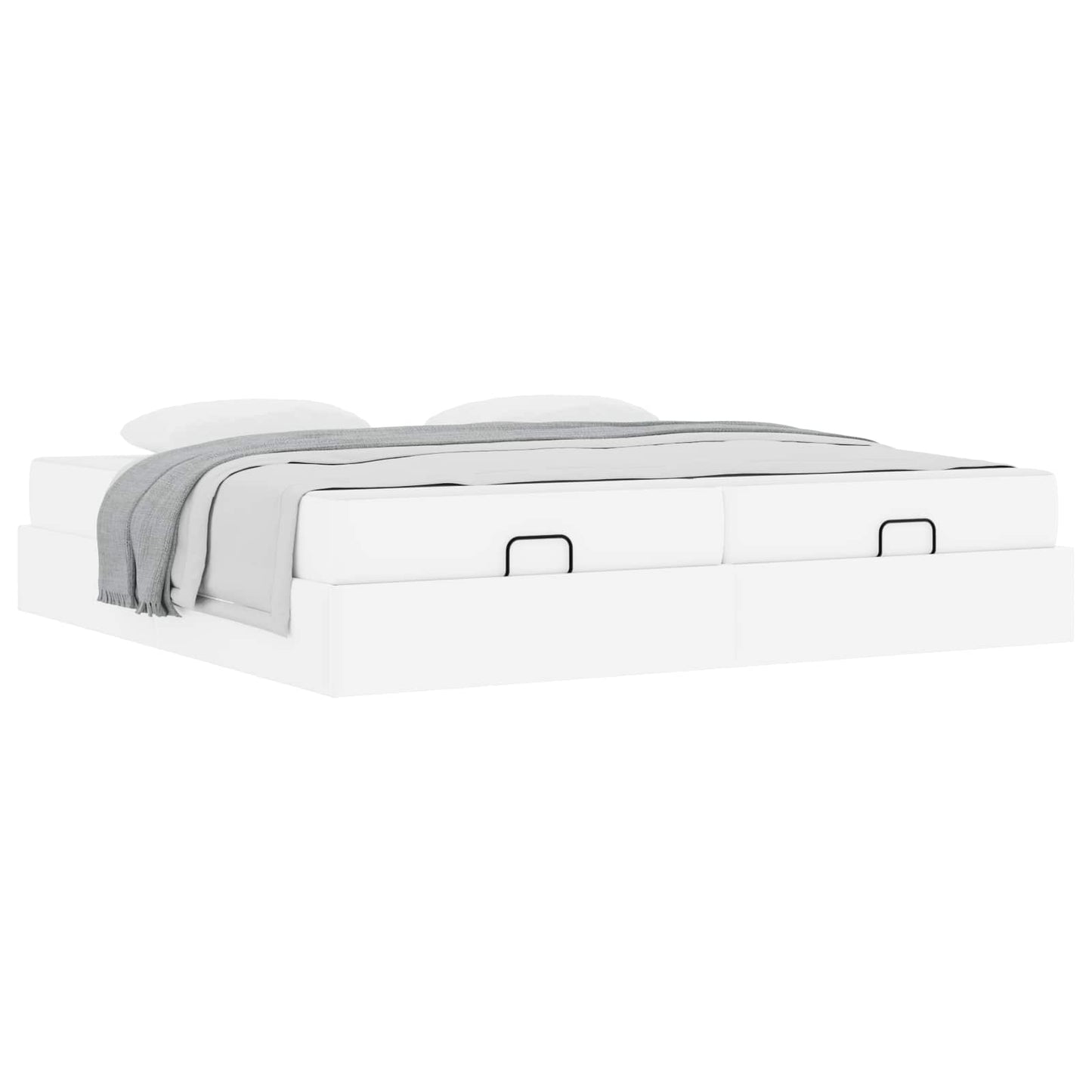vidaXL Σκελετός κρεβατιού με στρώμα με στρώμα 2 pcs Λευκό PVC