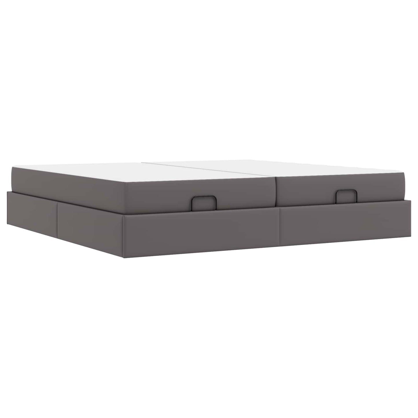 vidaXL Σκελετός κρεβατιού με στρώμα με στρώμα 2 pcs Γκρι PVC