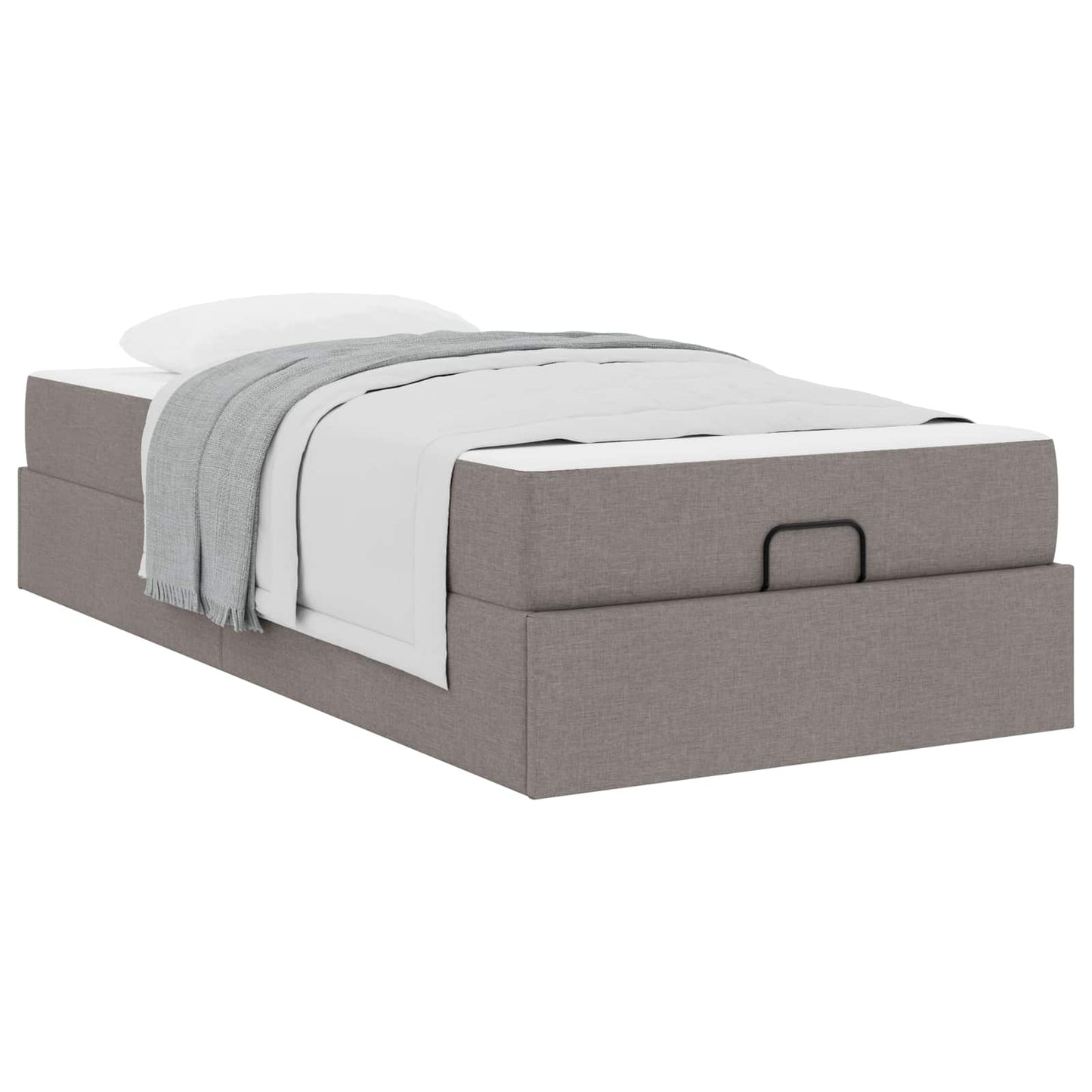 vidaXL Σκελετός κρεβατιού με στρώμα 2 pcs Taupe ύφασμα