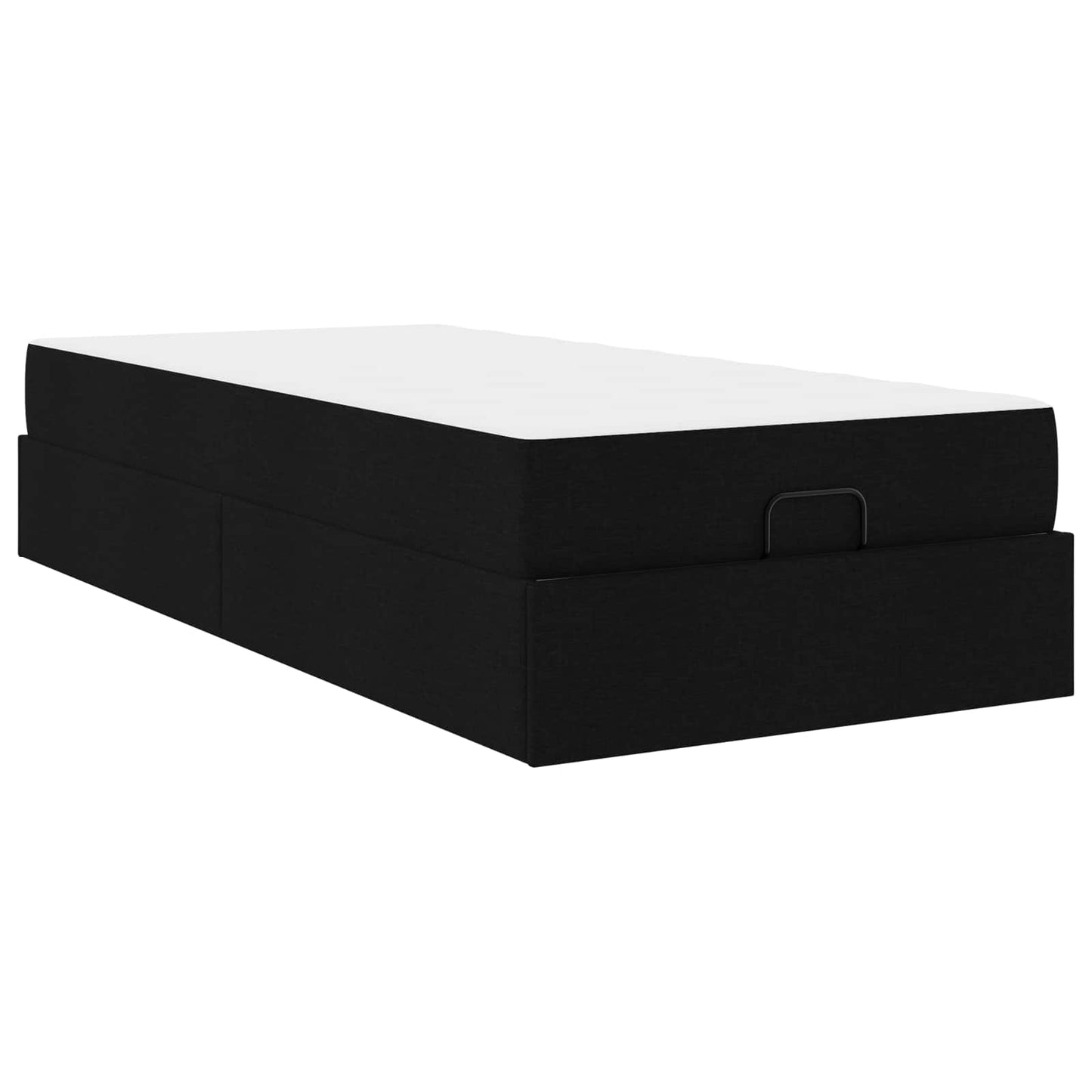 vidaXL Σκελετός κρεβατιού με στρώμα με στρώμα 2 pcs Μαύρο ύφασμα