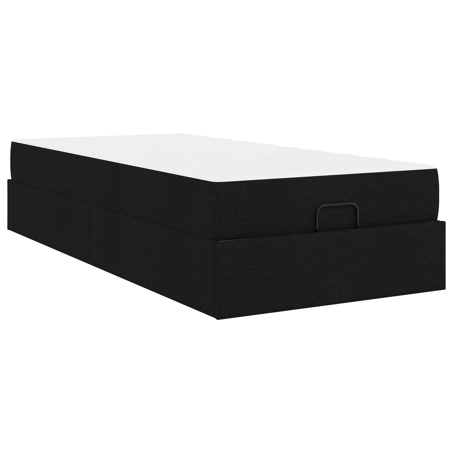 vidaXL Σκελετός κρεβατιού με στρώμα 2 pcs Μαύρο ύφασμα