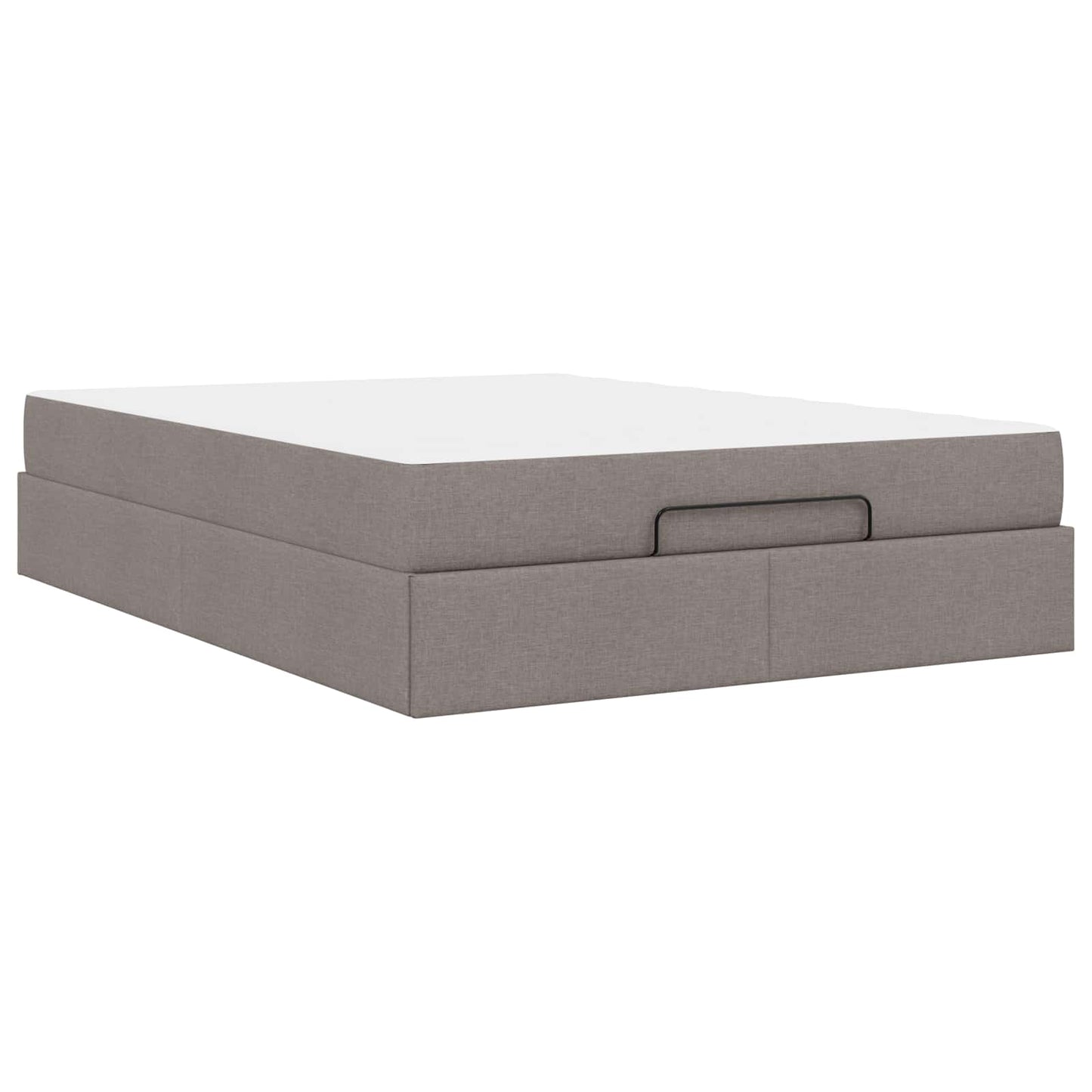 vidaXL Σκελετός κρεβατιού με στρώμα με στρώμα 2 pcs Taupe ύφασμα
