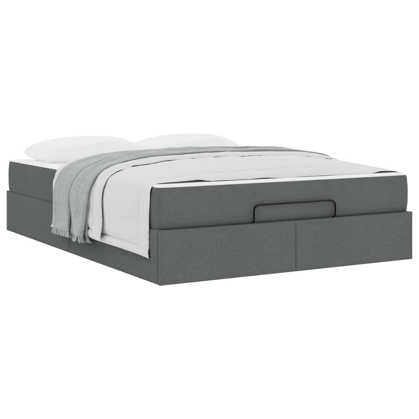 vidaXL Σκελετός κρεβατιού με στρώμα με στρώμα 2 pcs Σκούρο Γκρι ύφασμα