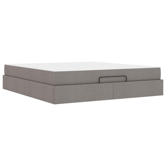 vidaXL Σκελετός κρεβατιού με στρώμα 2 pcs Taupe ύφασμα