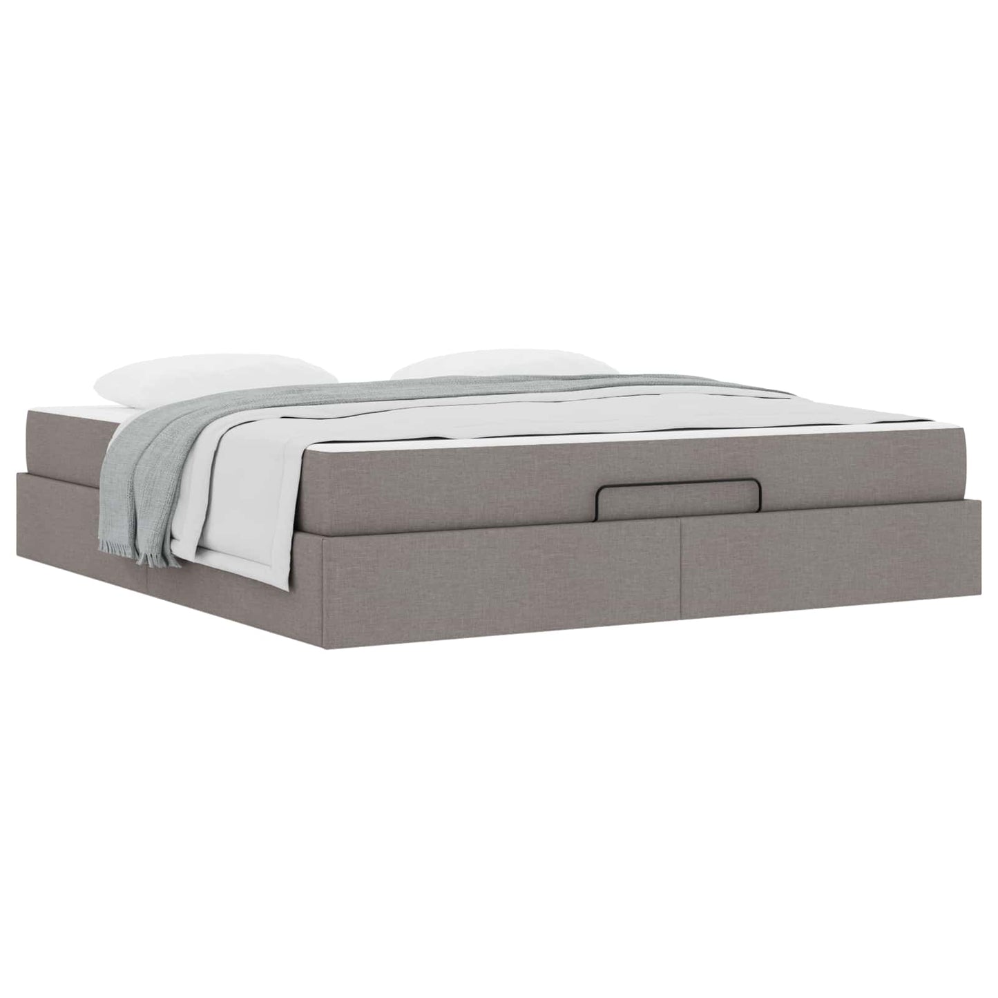 vidaXL Σκελετός κρεβατιού με στρώμα 2 pcs Taupe ύφασμα