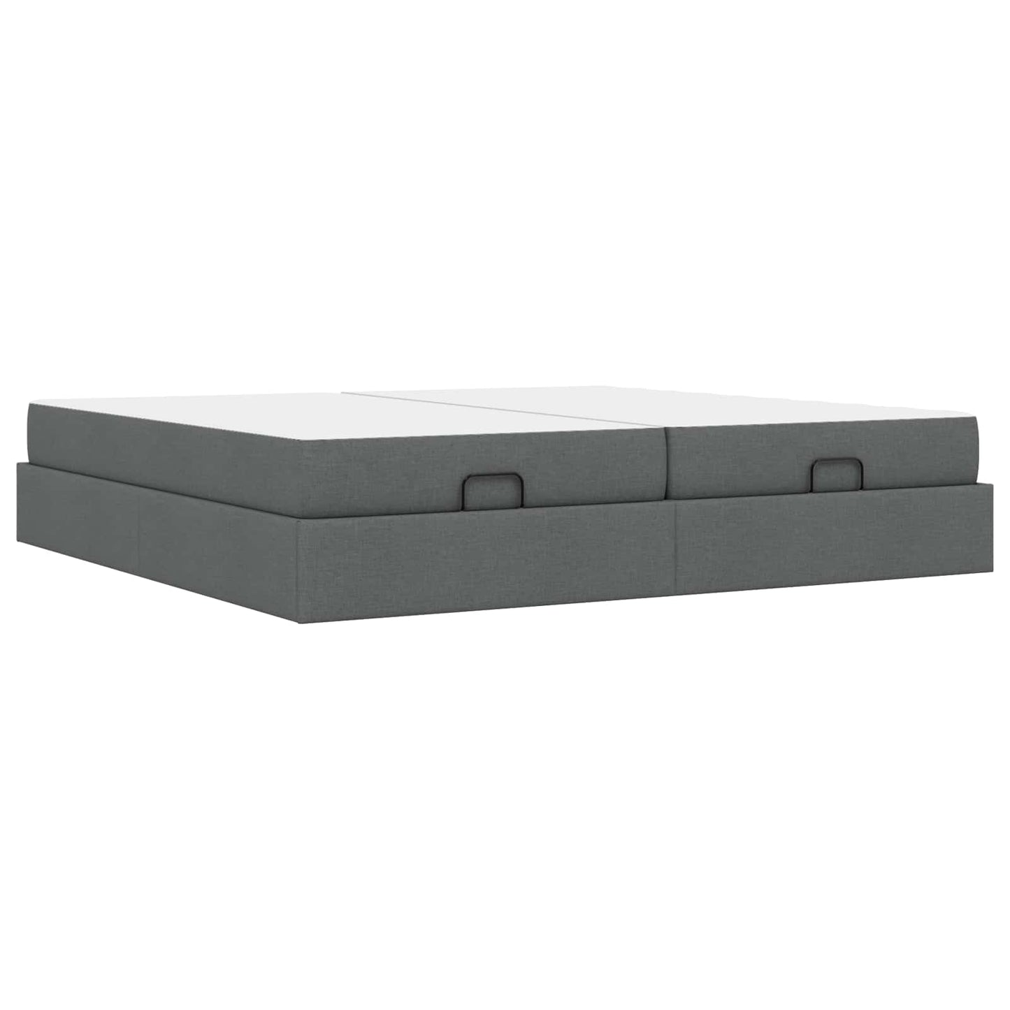 vidaXL Σκελετός κρεβατιού με στρώμα με στρώμα 2 pcs Σκούρο Γκρι ύφασμα