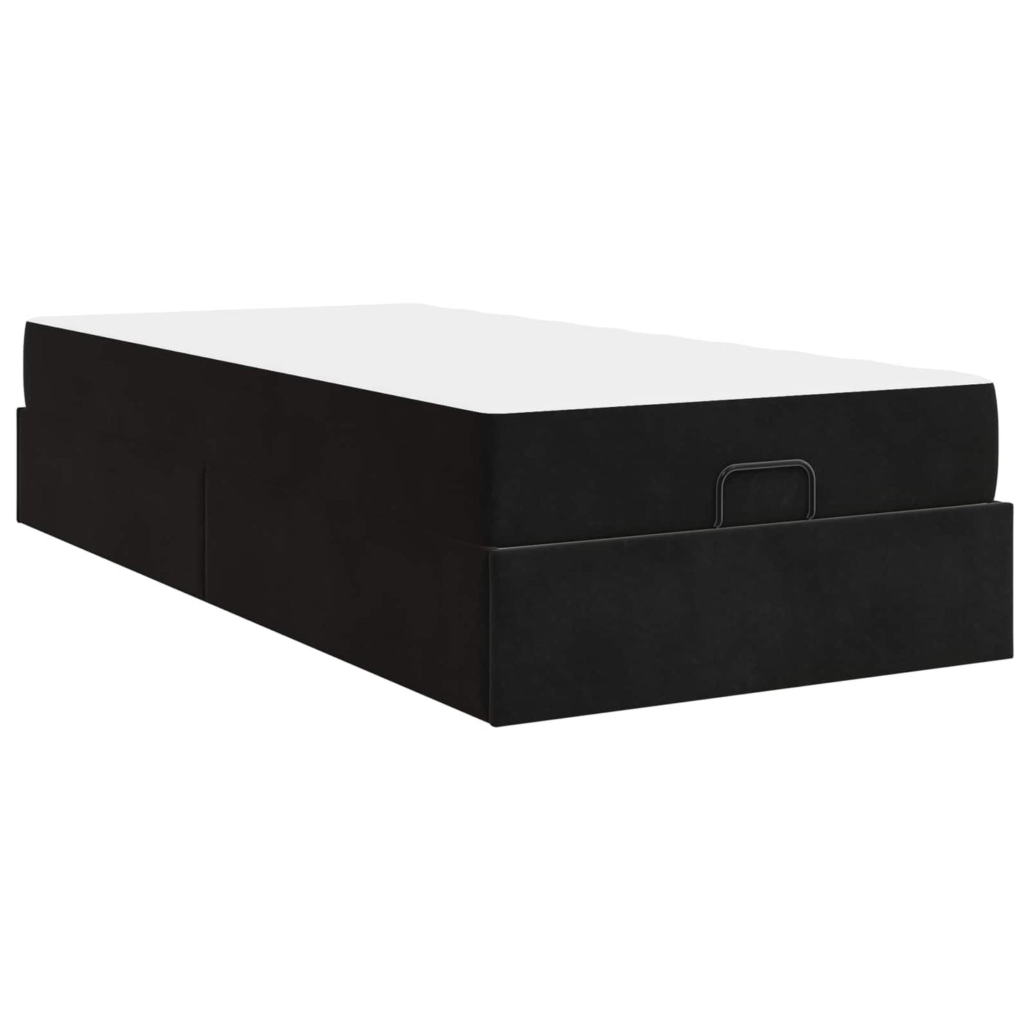 vidaXL Σκελετός κρεβατιού με στρώμα 2 pcs Μαύρο Βελούδο