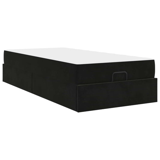 vidaXL Σκελετός κρεβατιού με στρώμα 2 pcs Μαύρο Βελούδο