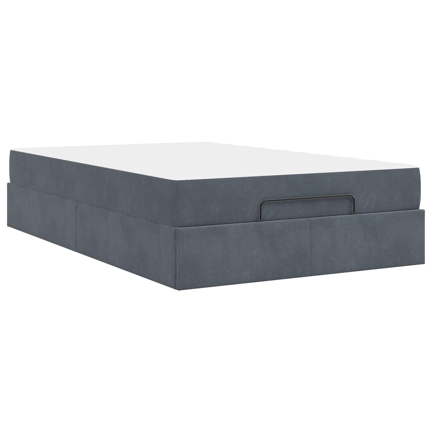 vidaXL Σκελετός κρεβατιού με στρώμα 2 pcs Σκούρο Γκρι Βελούδο