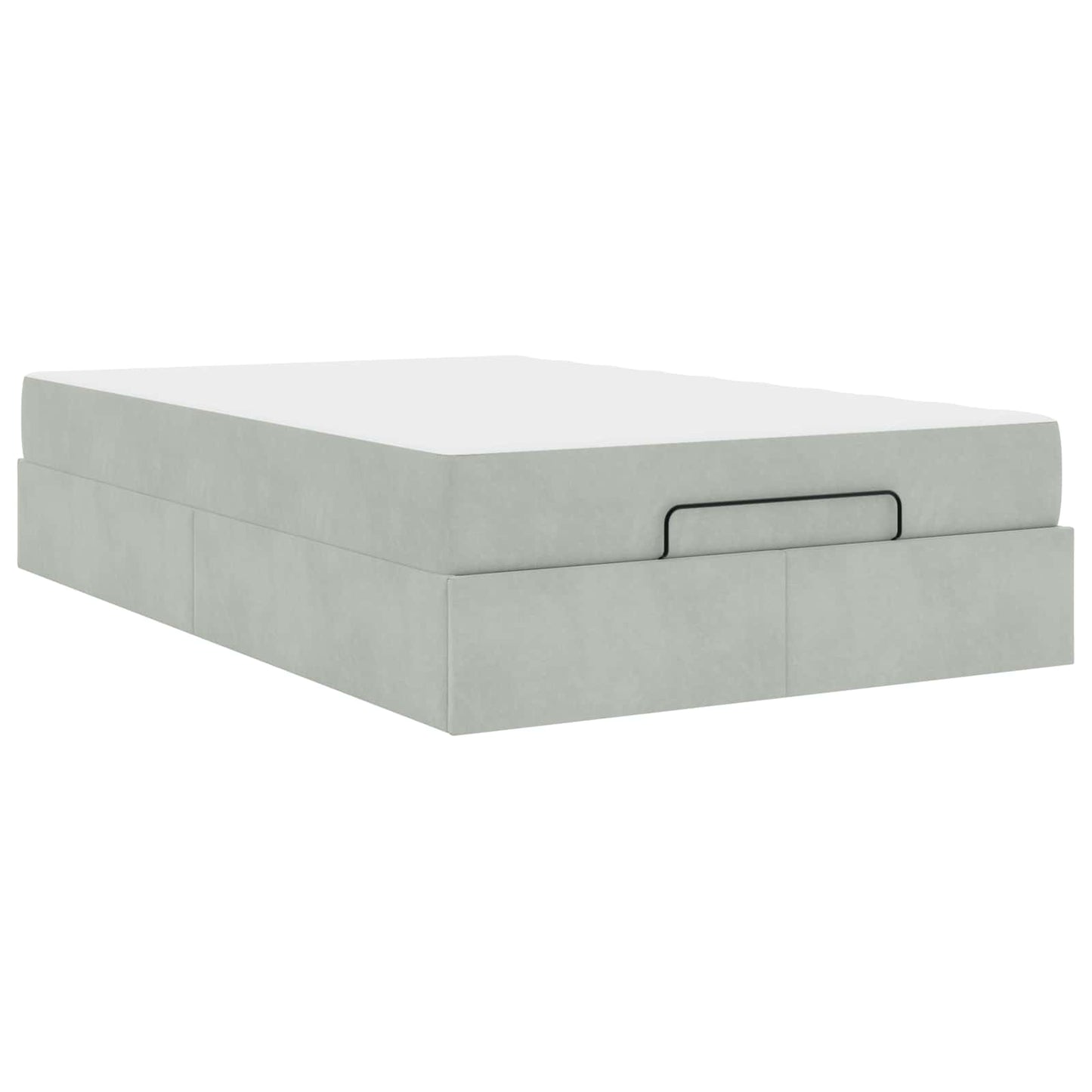 vidaXL Σκελετός κρεβατιού με στρώμα 2 pcs Ανοιχτό γκρι Βελούδο