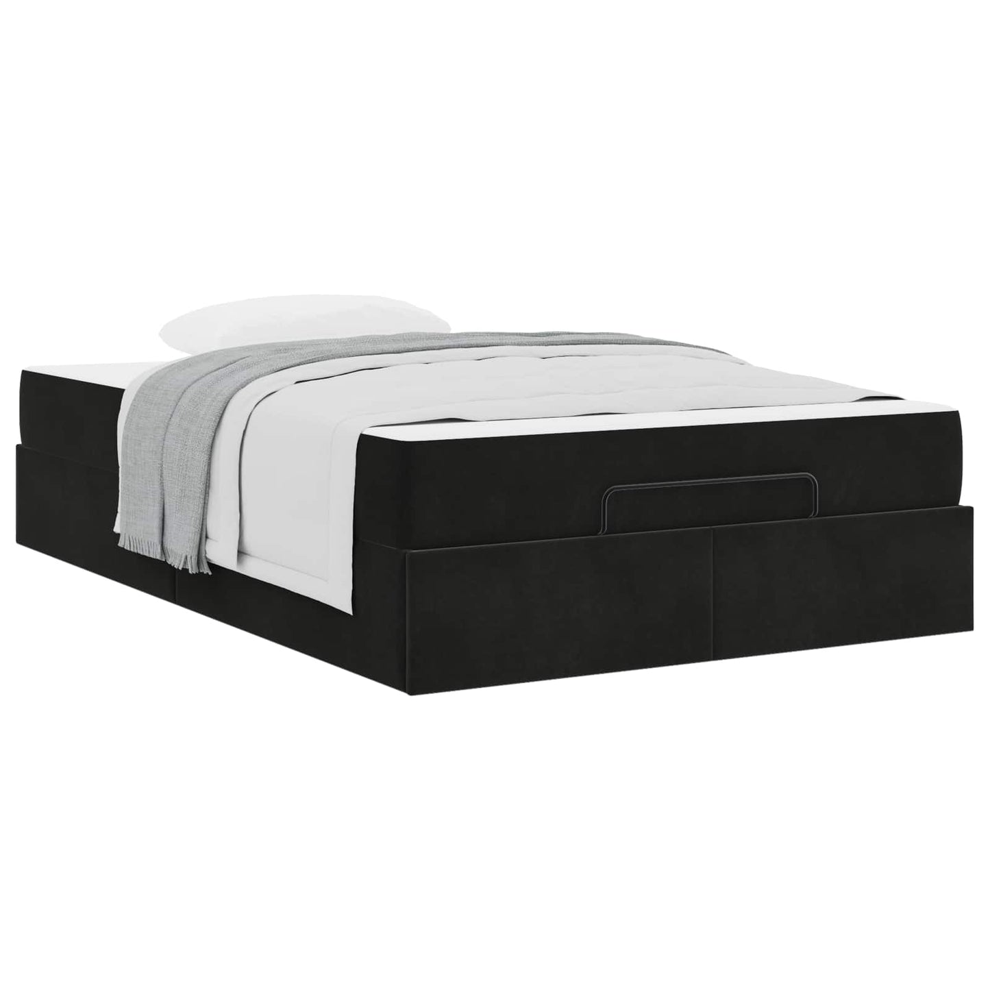 vidaXL Σκελετός κρεβατιού με στρώμα 2 pcs Μαύρο Βελούδο