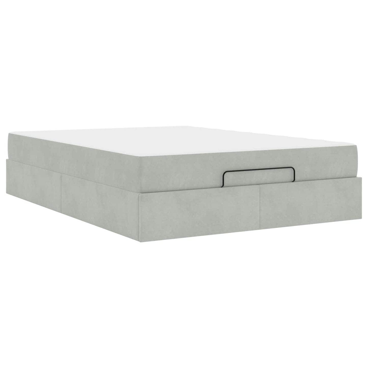 vidaXL Σκελετός κρεβατιού με στρώμα 2 pcs Ανοιχτό γκρι Βελούδο