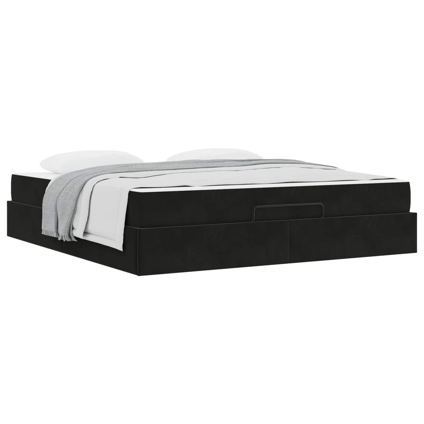 vidaXL Σκελετός κρεβατιού με στρώμα 2 pcs Μαύρο Βελούδο