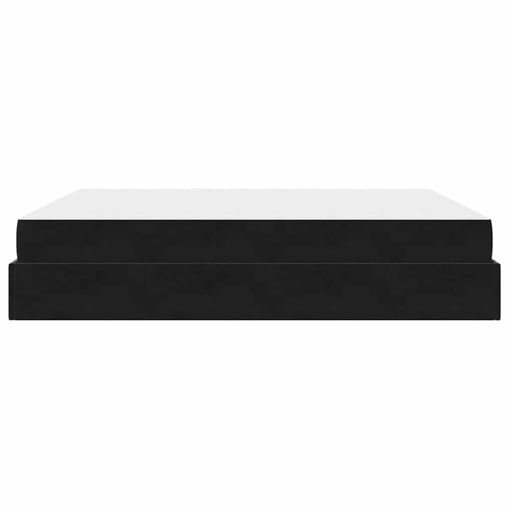 vidaXL Σκελετός κρεβατιού με στρώμα 2 pcs Μαύρο Βελούδο