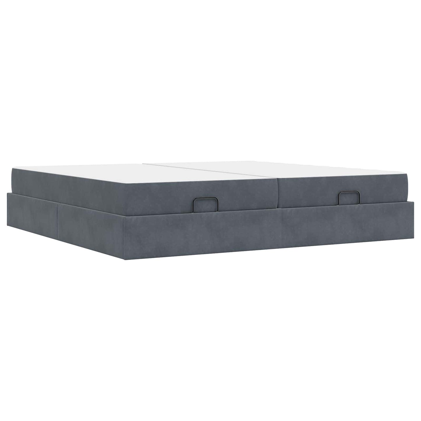 vidaXL Σκελετός κρεβατιού με στρώμα 2 pcs Σκούρο Γκρι Βελούδο