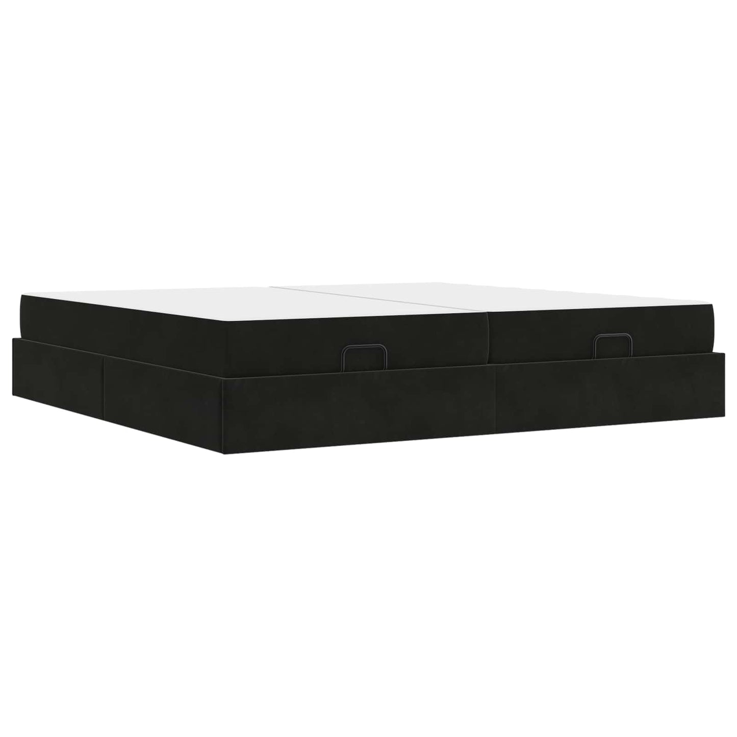 vidaXL Σκελετός κρεβατιού με στρώμα με στρώμα 2 pcs Μαύρο Βελούδο
