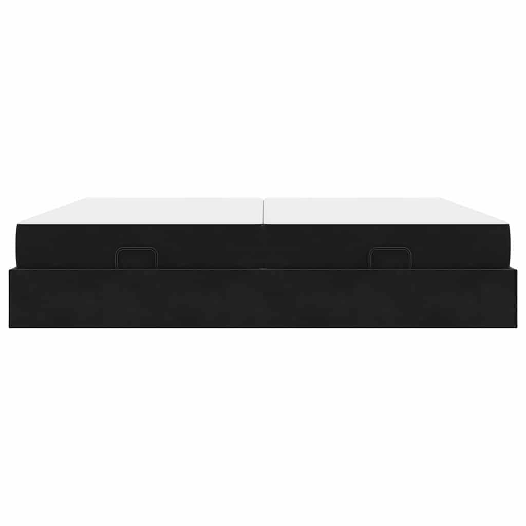 vidaXL Σκελετός κρεβατιού με στρώμα με στρώμα 2 pcs Μαύρο Βελούδο