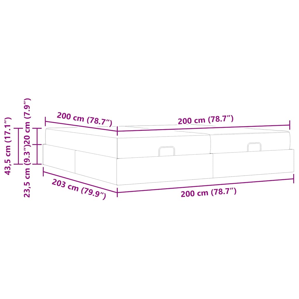 vidaXL Σκελετός κρεβατιού με στρώμα με στρώμα 2 pcs Ροζ Βελούδο