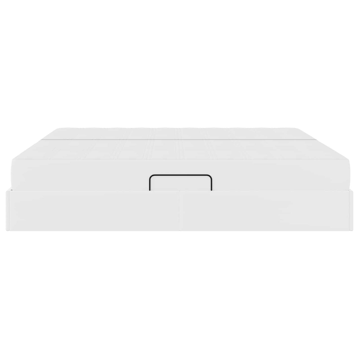 vidaXL Κρεβάτι με αποθηκευτικό χώρο και στρώμα 2 pcs Λευκό Δέρμα