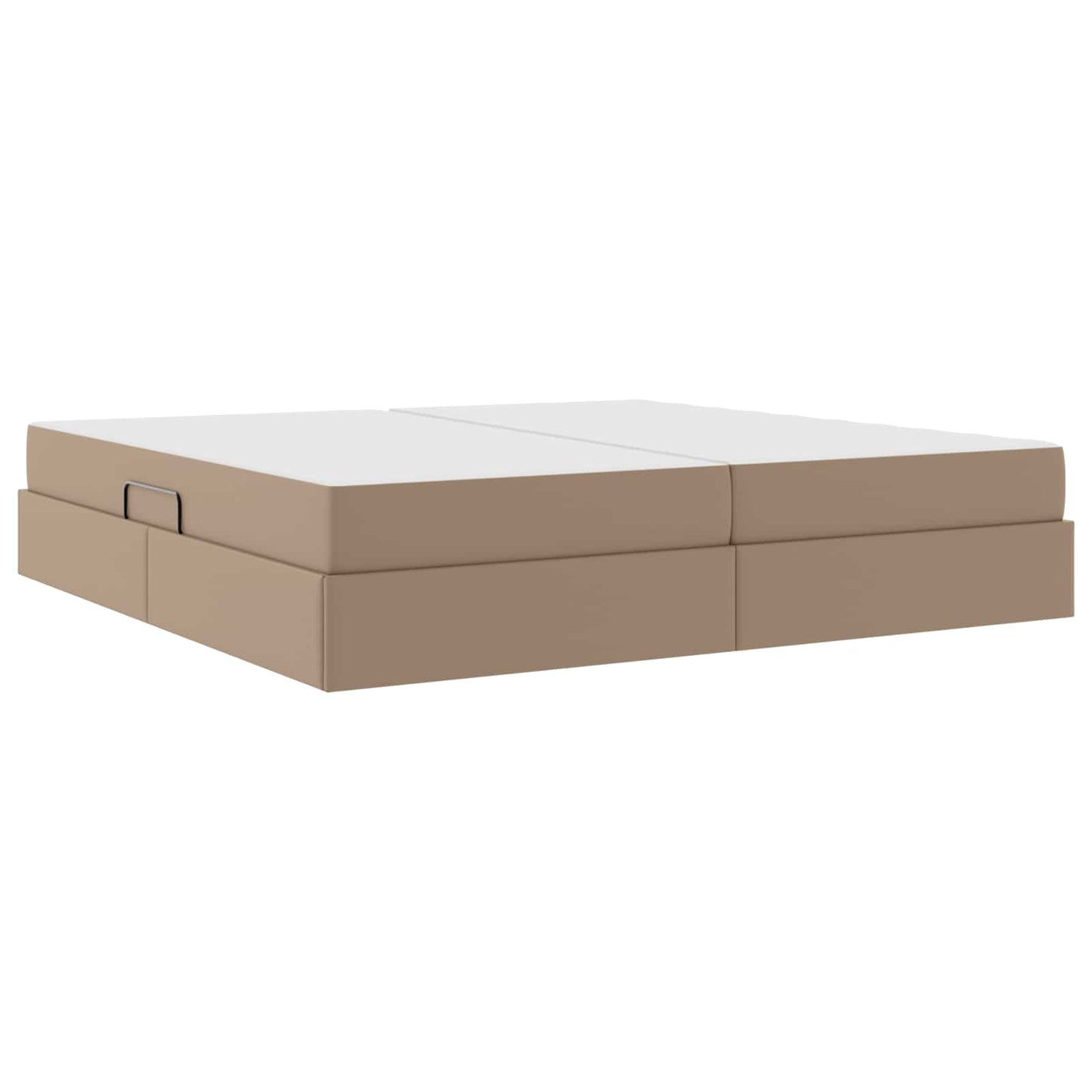 vidaXL Κρεβάτι με αποθηκευτικό χώρο και στρώμα 2 pcs Καπουτσίνο Δέρμα