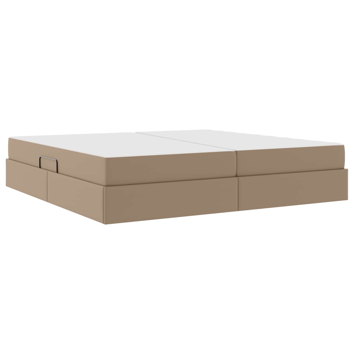vidaXL Κρεβάτι με αποθηκευτικό χώρο και στρώμα 2 pcs Καπουτσίνο Δέρμα