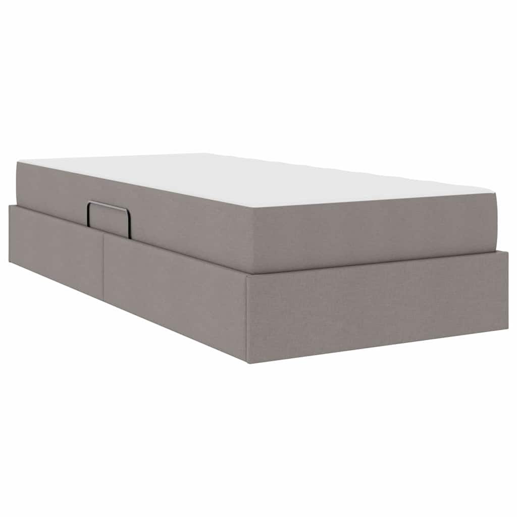 vidaXL Κρεβάτι με αποθηκευτικό χώρο και στρώμα Taupe 90 x 190 cm