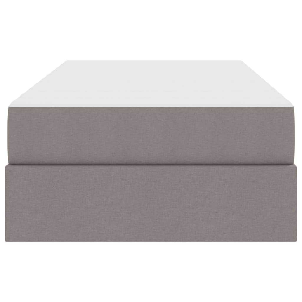 vidaXL Κρεβάτι με αποθηκευτικό χώρο και στρώμα Taupe 90 x 190 cm