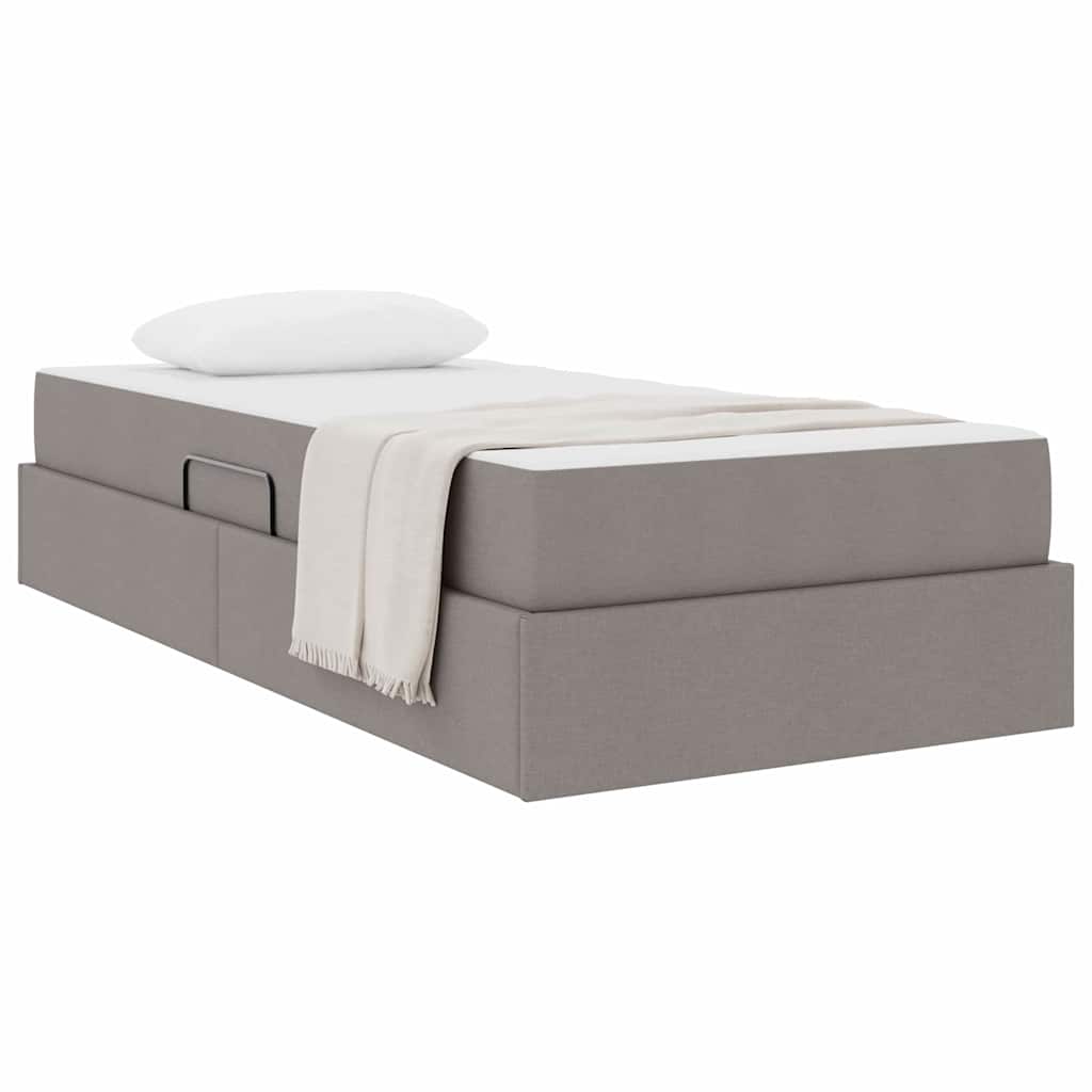 vidaXL Κρεβάτι με αποθηκευτικό χώρο και στρώμα Taupe 90 x 190 cm